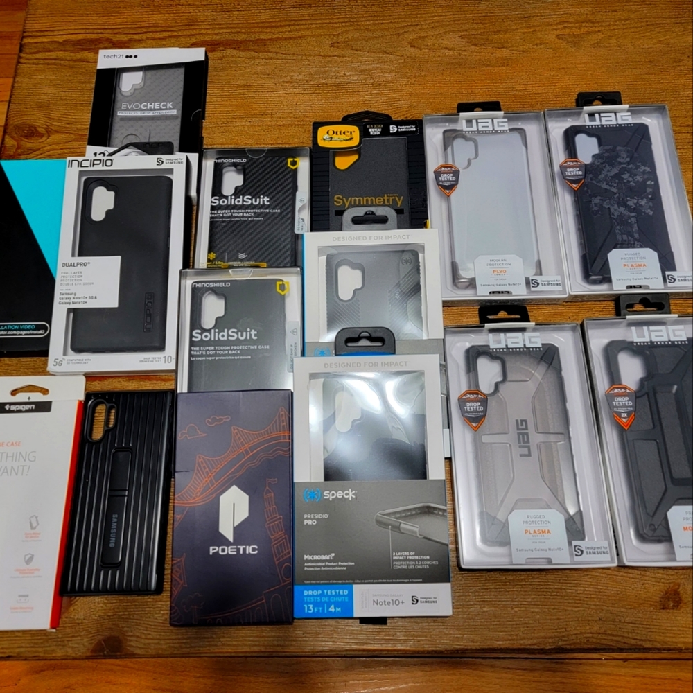 Note 10 Plus Lot Of Cases. Some Brand New, Some Used a Few Times!